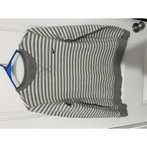 Nike womens Gray and‎ White Striped Sweatshirt